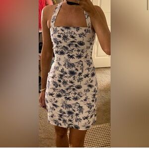 Abercrombie & Fitch Blue and White Tropical Mini Dress